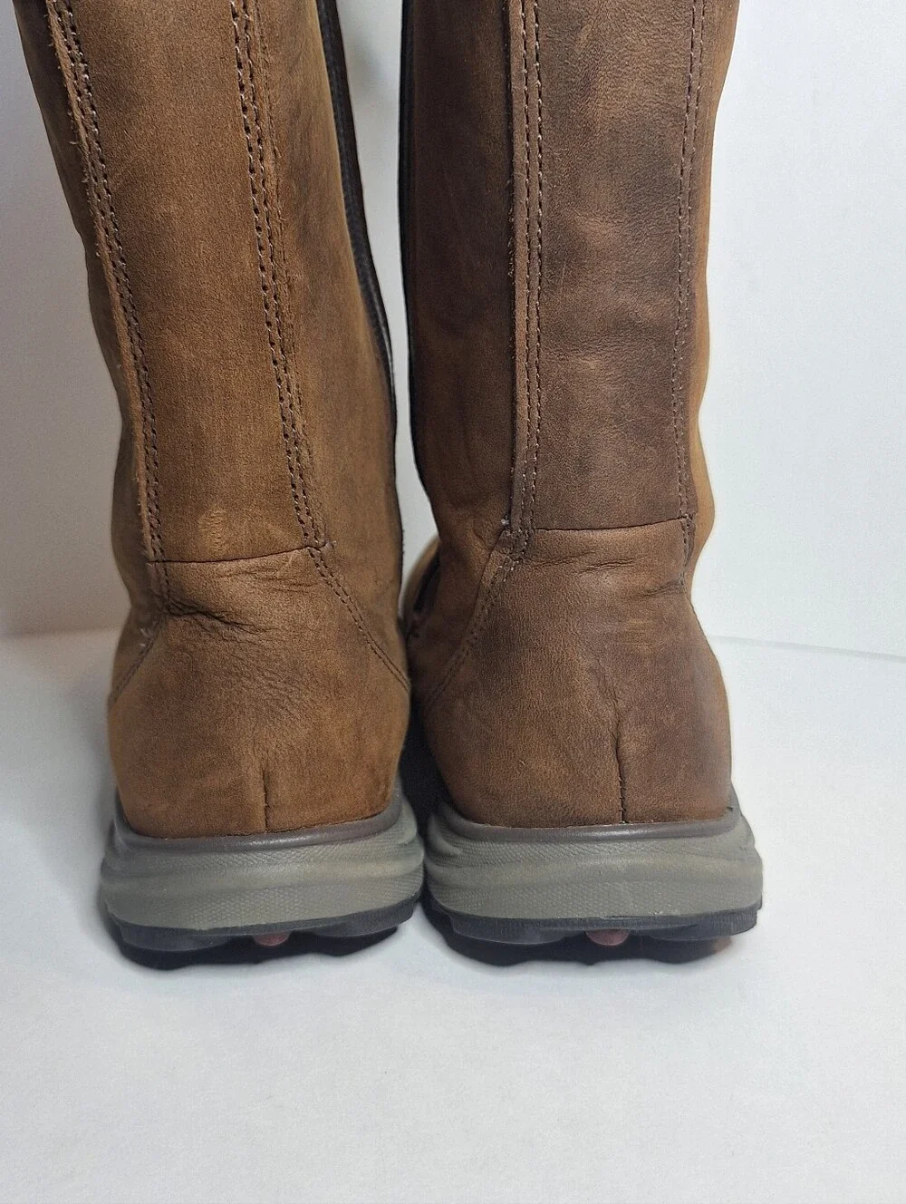 Eddie Bauer Freeheat Boots Women 6 Brown Leather Suede Mid Calf Zip Winter Boots